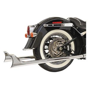 Bassani True Duals With Fishtail Mufflers For Harley Softail 2007-2017