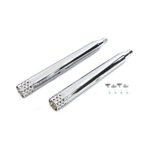 V-Twin Mfg. Muffler Set With Shooter Style End Caps For Harley Touring 1995-2016